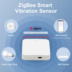 Tuya <span class=keywords><strong>ZigBee</strong></span> thông minh cảm biến rung 71awz App thông báo sốc báo động ghi lại làm việc với Alexa Google - Product Image 2