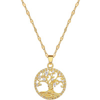 Collier en résine élégant et luxueux en acier inoxydable, motif arbre de vie, pour femme, style influenceur sportif, chaîne polyvalente pour clavicule