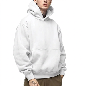 Sudadera con Capucha Negra Extra Grande para Hombre, Sudadera Informal de Forro Polar de Color Sólido, Corte Regular, Ropa de Otoño - Product Image 2