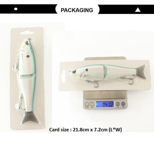Leurre de pêche à la truite coulant en deux sections – Leurre souple réaliste multi-sections de 17,8 <span class=keywords><strong>cm</strong></span> de long, <span class=keywords><strong>62</strong></span> grammes, leurre dur de grande <span class=keywords><strong>taille</strong></span> pour la rivière - Product Image 2