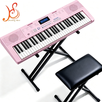 HUASHENG 61 Key Electronic Keyboard LCD/LED Display 100 Timbres Rhythms Teaching Home Practice