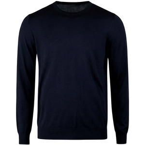 Pull en tricot à col rond pour femme, couleur unie, coupe classique, style décontracté, 100% coton, vêtements d'automne - Product Image 1