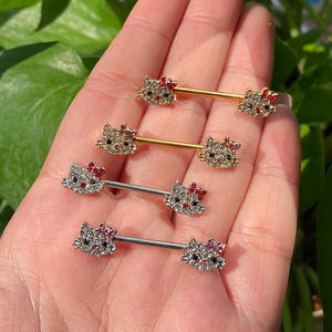 Schattige Y 2K Kristal Kat Bungelende <span class=keywords><strong>Navel</strong></span> Ring Voor Vrouwen Kat Neus Ring Kitty Cartoon Navelstreng Roestvrij Staal <span class=keywords><strong>Navel</strong></span> <span class=keywords><strong>Piercing</strong></span> - Product Image 3