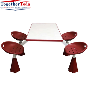 Ensemble table et chaises de salle à manger ergonomique, ignifuge, au design moderne et populaire, personnalisable et intégré en usine, pour cantines scolaires - Product Image 3