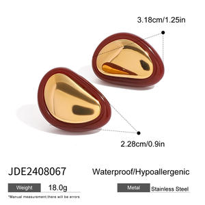 Minimalist Jewelry <b>Earrings</b> Stainless Steel <b>Resin</b> Stud <b>Earrings</b> Maillard Stud <b>Earrings</b> Women Wholesale - Product Image 5