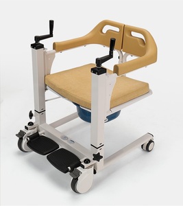 Chaise fendue élévatrice manuelle pour les patients âgés Équipement de sécurité de salle de bain-Chaise roulante avec fonctions de transfert des patients - Product Image 2