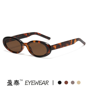 Lunettes de soleil ovales Yingtai, monture en PC écaille de tortue, protection UV400, unisexe, lunettes de soleil tendance - Product Image 1