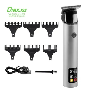 Commercio all'ingrosso Cordless decespugliatore Usb tagliacapelli professionale elettrico uomo barbiere rasoio portatile per capelli con Display a Led