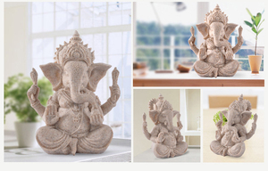 Vintage Art Home <strong>Decorative</strong> Sand Stone Hand Carved <strong>Elephant</strong> Sculpture Figurine Feng Shui <strong>Decors</strong> - Product Image 6