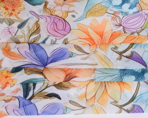 <span class=keywords><strong>Tissu</strong></span> floral <span class=keywords><strong>en</strong></span> voile de coton japonais imprimé numériquement sur mesure pour Toub Soudanais, Melehfa Mauritanien, Dirac Somalien Suisse, Lafaya - Product Image 4