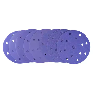 Bền màu tím giấy nhám ô tô đánh bóng Móc & vòng lặp phim Sanding Disc cho xe chà nhám - Product Image 2