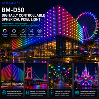 Akıllı LED Piksel Top Lambası 50mm RGB Programlanabilir Küre Lamba IP67 Dış Mekan Renkli Noel Lambası Noel Süsü