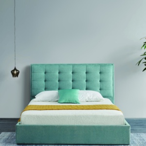 Tête de <span class=keywords><strong>lit</strong></span> haute qualité en tissu King Size cadre de <span class=keywords><strong>lit</strong></span> en bois pour chambre à coucher <span class=keywords><strong>2</strong></span> personnes 1.8m Vente en gros usine pas cher - Product Image 1