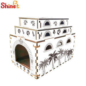 Château pour chat en carton ondulé imprimé sur mesure, design amovible, assemblage facile, tour de jeu <span class=keywords><strong>cathédrale</strong></span>, grattoir - Product Image 1