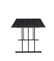 Ensemble de table à manger convertible contemporaine noire brillante avec chaises en céramique, design écologique et durable pour salles à manger modernes