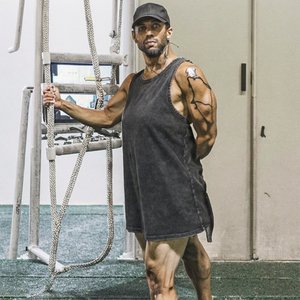 Customization Lightweight Soft Workout Fitness Sport <b>Running</b> Breathable Casual 100% Cotton Sleeveless Tank Top for Men - Product Image 3