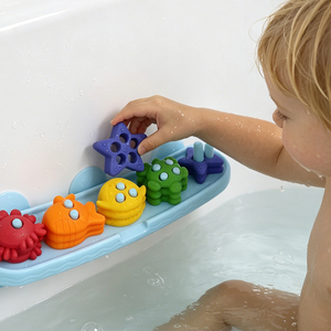 Jouet d'empilage et de tri en silicone pour bébé, animaux marins, jouets de bain éducatifs, trieur de formes d'animaux avec ventouses pour baignoire - Product Image 3