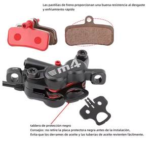 Juego de Frenos Hidráulicos MEROCA de 4 Pistones para Bicicleta de Montaña con Cubierta Protectora de Silicona, Freno Delantero <span class=keywords><strong>y</strong></span> Trasero de 800 mm/1400 mm, Freno de Disco para Bicicleta de Montaña - Product Image 3