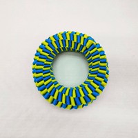 Jouet pour chien tressé avec grande anse, robuste, pour la mastication et le tirage, fait main, pour l'entraînement interactif des chiens de taille moyenne à grande