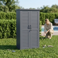Meubles d'extérieur sur mesure, fabricant chinois, armoire en acier thermolaqué, armoire à outils de jardin d'extérieur avec porte à persiennes