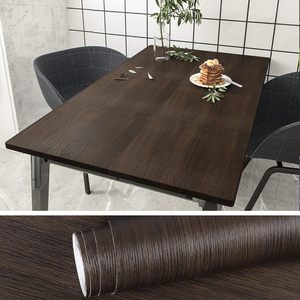 Papier peint PVC écologique à grain <span class=keywords><strong>de</strong></span> bois, autocollant imperméable <span class=keywords><strong>pour</strong></span> <span class=keywords><strong>cuisine</strong></span>, <span class=keywords><strong>porte</strong></span>, armoire, table, meubles - Product Image 2