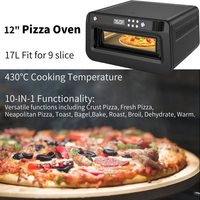 Fonctionnalité professionnelle 10-en-1 17L Fit 9 tranches 12 "Pizza four à pizza numérique grille-pain électrique fours à pizza
