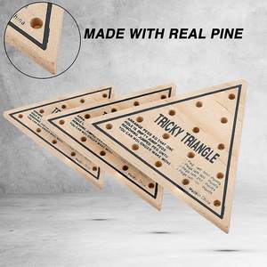 Juego familiar único de noche, paquete de 12 viajes, divertido juego de mesa triangular de madera, peones, clavijas o piezas, juguete de estrategia - Product Image 2