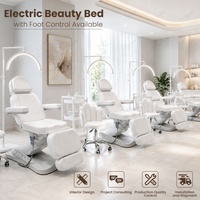 Lit de massage moderne avec accoudoirs, lit cosmétique, lit de massage électrique de luxe pour soins du visage, idéal pour esthéticiennes et spas médicaux