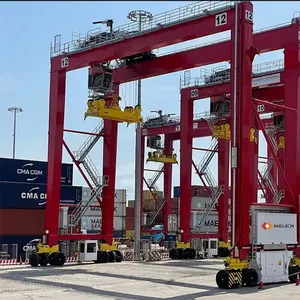 Liman konteyner kaldırma 30 Ton 40 Ton 45 Ton 50 Ton RTG vinç kauçuk tipi konteyner portal portal vinç istif taşıyıcısı fiyat