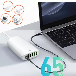 LDNIO A6573C 하이 퀄리티 CE/FCC/ROHS 도매 6 포트 USB 데스크탑 충전기 블록 65W 다중 6 포트 USB 충전 스테이션