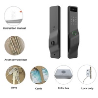 Serrure de porte intelligente Glomarket Tuya Biométrique Empreinte digitale Carte Mot de passe Clé Déverrouillage Automatique Compatible Porte en bois et en acier