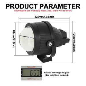 Lampu Sorot Kabut LED Universal Tiga Warna Hi/<span class=keywords><strong>Lo</strong></span> Beam 55W/PCS Bi LED Proyektor Lensa 3 Inch - Product Image 4