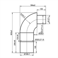 Coude à 90 degrés personnalisé par le fabricant, 7-5 pouces, 8-5 pouces, compatible avec Freightliner Classic Short 04-09657-013