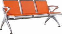 Chaise d'attente moderne et colorée en fer pour salon commercial et aéroport, avec siège en cuir PU, inclinable, durable, confortable et facile à assembler en métal