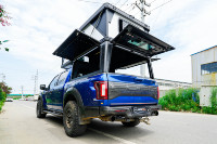 Capot de camping-car surélevé Huntoo pour les voyages en overlanding, coque de camping-car coulissante pour les aventures de camping en week-end et les voyages.