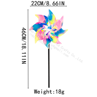 Éolienne réfléchissante irisée à 8 pales, attrape-soleil holographique, décoration de jardin, cadeau pour enfants, 22 cm