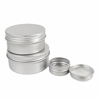Récipient en aluminium avec bouchon à vis 5mL 10mL 30mL 50mL 60mL 80mL 100mL 120mL 150mL 180mL Boîte ronde argentée pour cosmétiques avec couvercle en étain