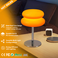 Lampe de Table LED Moderne Minimaliste Orange et Blanche en Fer, Éclairage Décoratif pour Chambre, Restaurant, avec Interrupteur de Contrôle