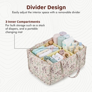 Organisateur de couches portable et pliable, matelassé et <span class=keywords><strong>lavable</strong></span>, grand sac de rangement multifonctionnel pour essentiels de nouveau-nés - Product Image 3