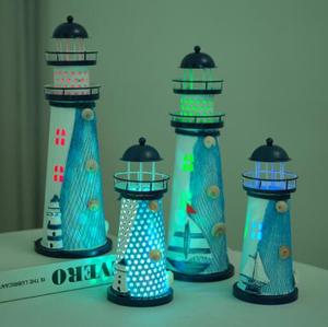 <span class=keywords><strong>Faro</strong></span> de Hierro Estilo Mediterráneo, Decoración LED para <span class=keywords><strong>Faro</strong></span>, Decoración Creativa de Escritorio, <span class=keywords><strong>Faro</strong></span> con Viento Oceánico - Product Image 3
