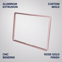 Cadre en aluminium extrudé 6063 sur mesure, finition or rose, pliage CNC pour écran tactile, ordinateur industriel tout-en-un, OEM