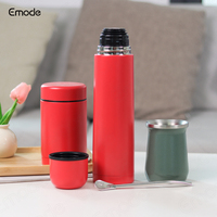 Emode Kit de 3 tasses et bouteilles sous vide Yerba Mate avec bocal de rangement, ensemble de filtres à thé avec Bombilla en acier inoxydable (paille),