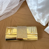 NEUE Exquisite Elegante Abendtasche mit Diamanten, Rechteckige Glänzende PU-Leder Socialite Geldbörse, Lange Clutch mit Metallverzierung für Partys