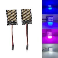 Lemombo 12V Lumière d'ambiance LED blanche pour voiture, plafonnier 48 SMD 3014 avec capteur tactile, modèle T10