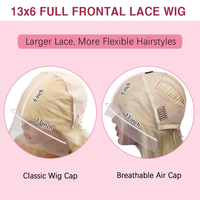 Perruque frontale en dentelle HD 613 en gros, cheveux humains vierges blond platine 613, tailles 13x4 et 13x6 disponibles