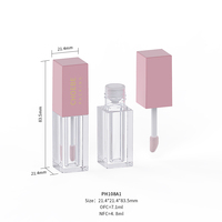 Tube à lèvres carré de luxe Choebe vide, flacon de brillant à lèvres, contenants cosmétiques avec blush