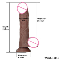 Vibromasseur Dildo en Silicone de Haute Qualité pour Femme, Modèle Empereur Romain, avec Télécommande, en Gel de Silice