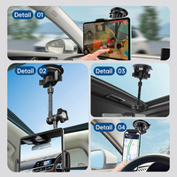 Haute qualité meilleur vendeur voiture support de tablette 360 Rotation bras réglable support de coffre support d'aspiration pour tablette 4-12.9 pouces