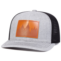 Gorras Trucker de Alta Calidad, Modernas, de Seis Paneles, Transpirables, con Parche de Cuero, Duraderas para Senderismo al Aire Libre, Uso Diario Informal