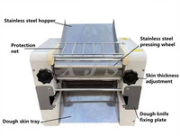Machine à laminage de pâte électrique automatique pour boulangerie, avec rouleau de pressage pour aplatir le croissant, le pain, la pizza et la pâtisserie, et pétrin